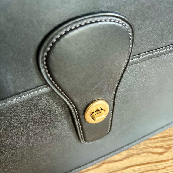 Coach Black Willis Top Handle Leather Satchel - Picture 10 of 16